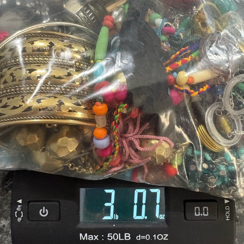 Colorful Beaded Jewelry Assortment 3 lbs wearable bohemian necklaces bracelets
